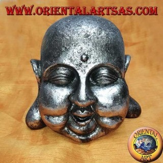 Silver Buddha head (large) in resin