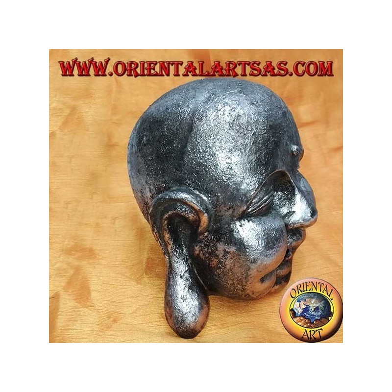Silver Buddha head (large) in resin