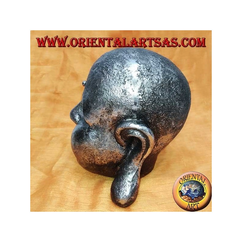Silver Buddha head (large) in resin