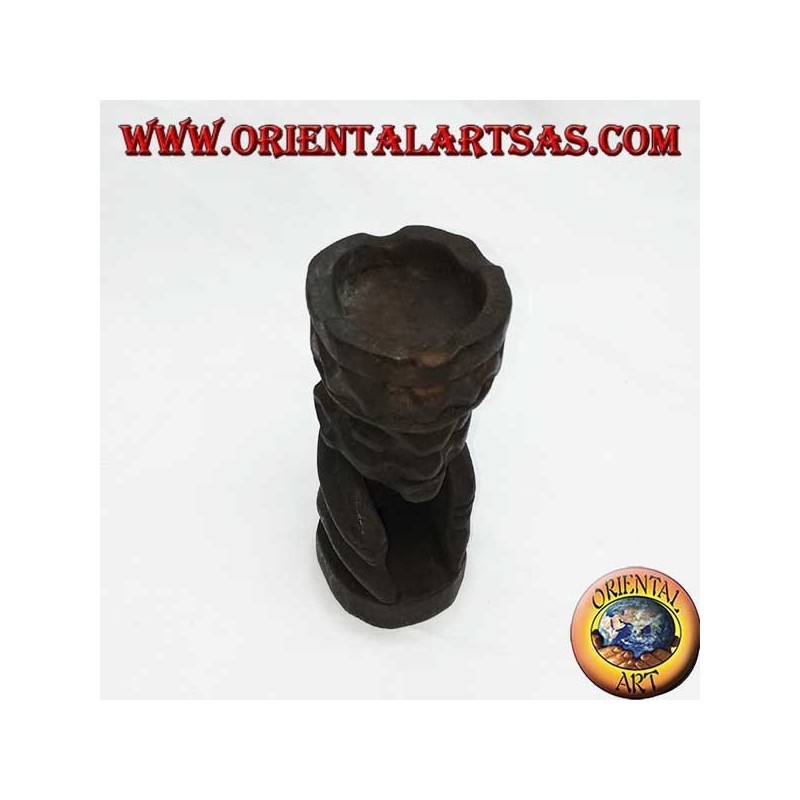Ashtray in the crown of the tribal man in Teak wood