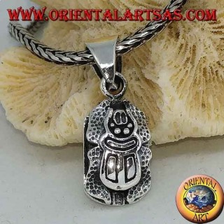 Large double-sided beetle pendant in silver