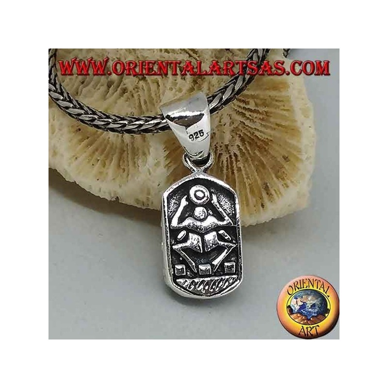 Grand pendentif coléoptère double face en argent