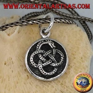 Pendentif en argent, Ouroboros infini enveloppé de quatre cercles