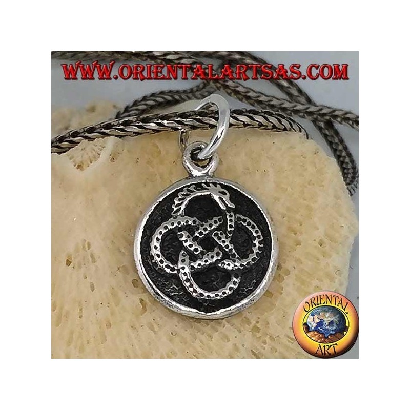 Colgante de plata, Ouroboros infinito envuelto en cuatro círculos.
