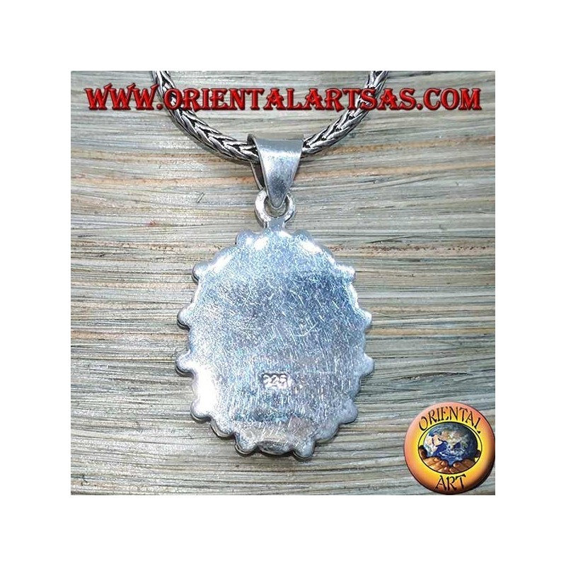 Pendentif en argent, bouclier avec turquoise indigène (Indiens d'Amérique)