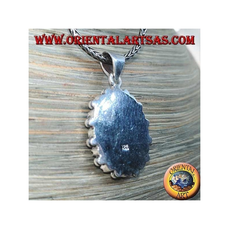 Pendentif en argent, bouclier avec turquoise indigène (Indiens d'Amérique)