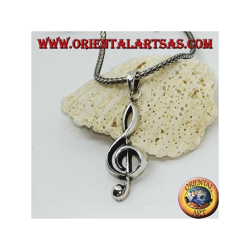 pendentif en argent clé de sol ou clé d'un grand soleil