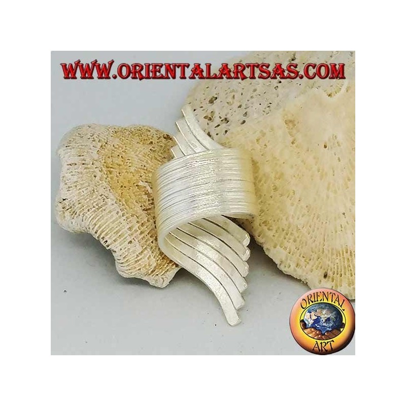Silberring mit breitem, spiralförmigem Rippenband, Karen
