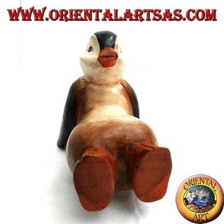 Penguin in colored suar wood (large)