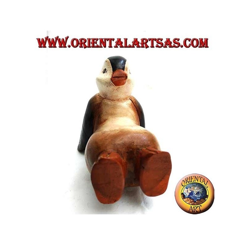 Penguin in colored suar wood (large)