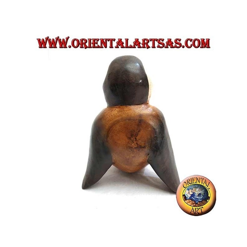 Pingüino en madera de suar de color (grande)