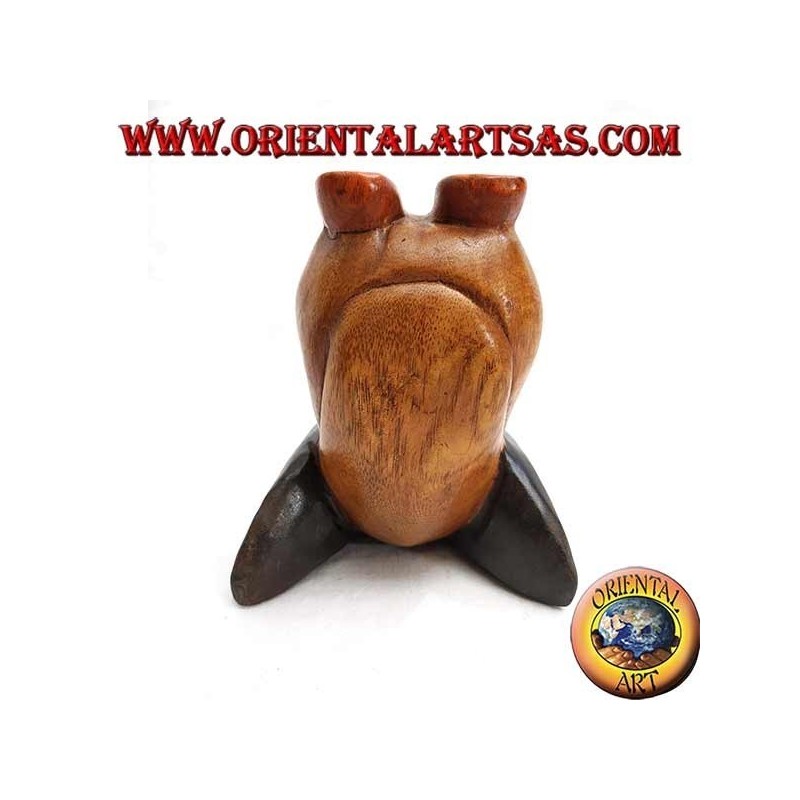 Pingüino en madera de suar de color (grande)