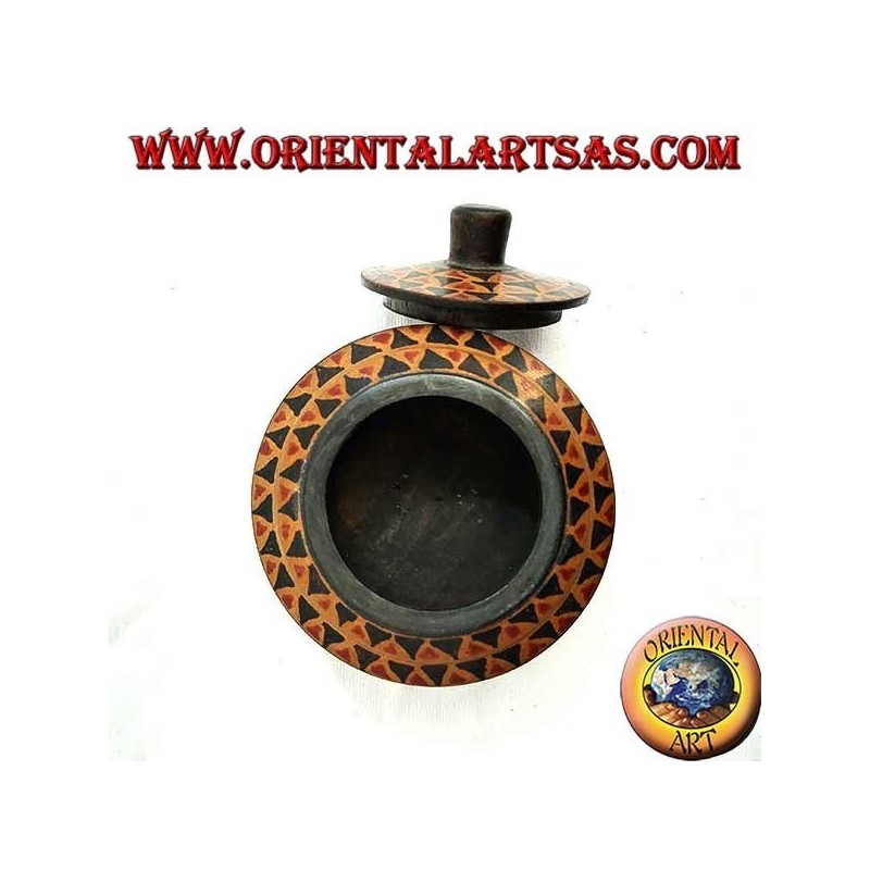 Joyero de madera de caoba lombok pintado a mano (negro, grande)