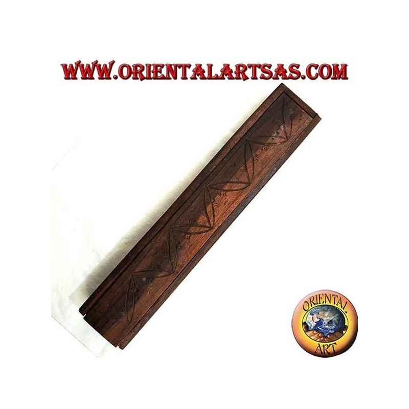 Rectangular box with sliding opening in small ebony wood