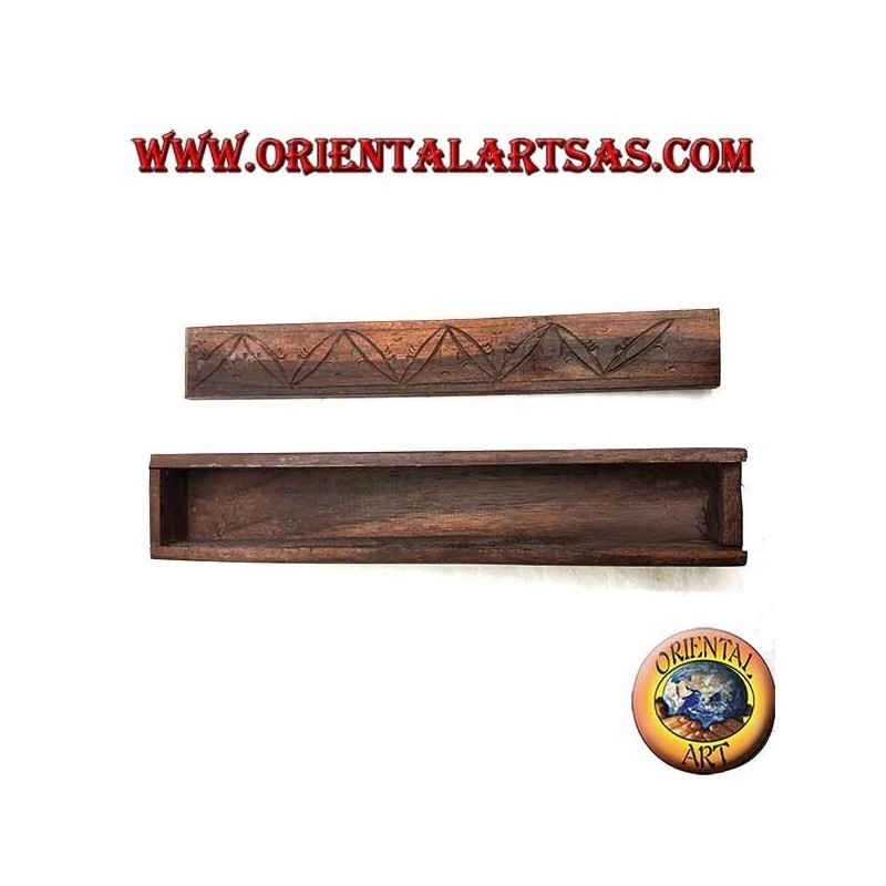 Rectangular box with sliding opening in small ebony wood