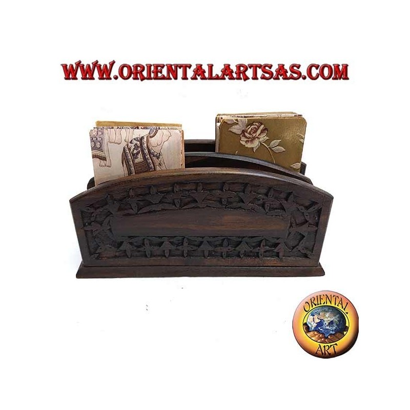 Portalettere a due tasche in legno di ebano (piccolo)