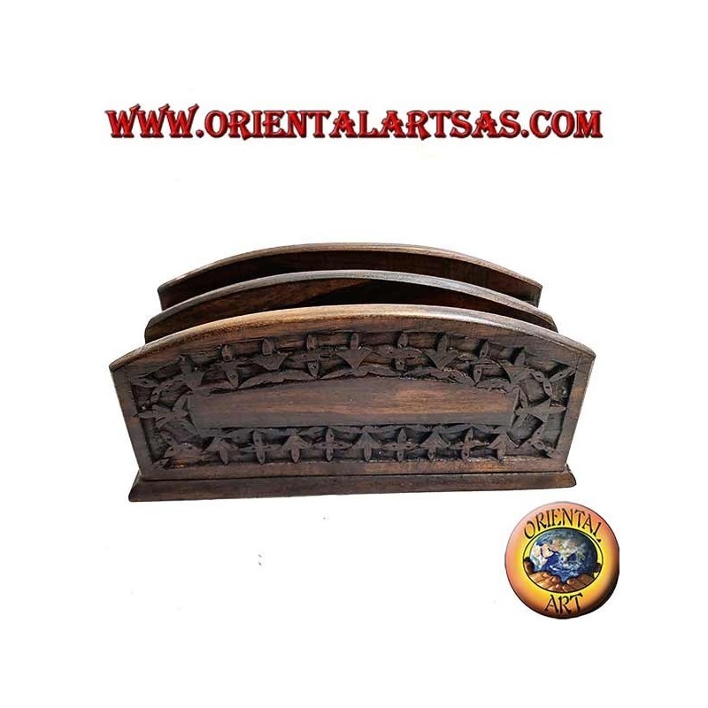 Mailbox with two pockets in ebony wood (small)