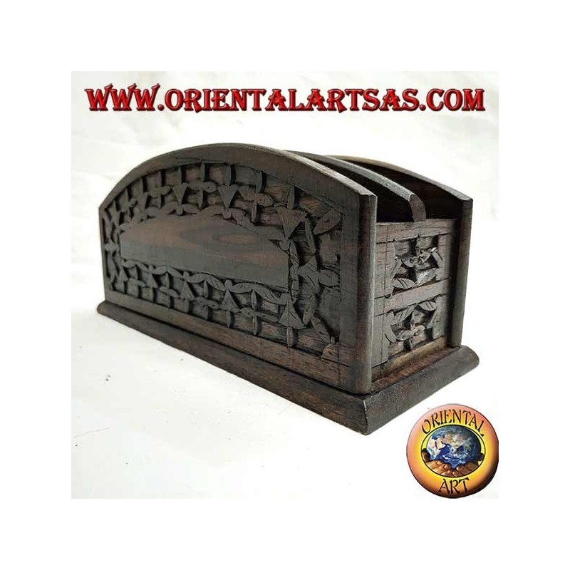 Boîte aux lettres avec deux poches en bois d'ébène (petite)