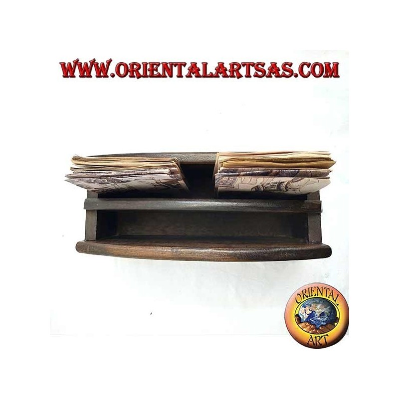 Mailbox with two pockets in ebony wood (small)