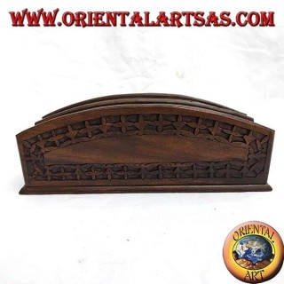 Mailbox with two pockets in ebony wood (large)