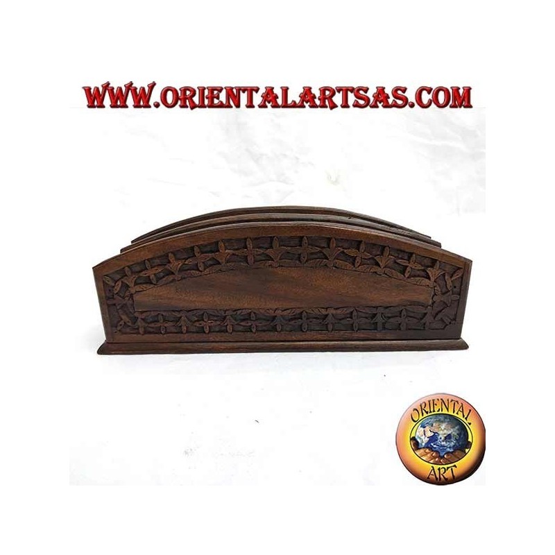 Boîte aux lettres avec deux poches en bois d'ébène (grande)