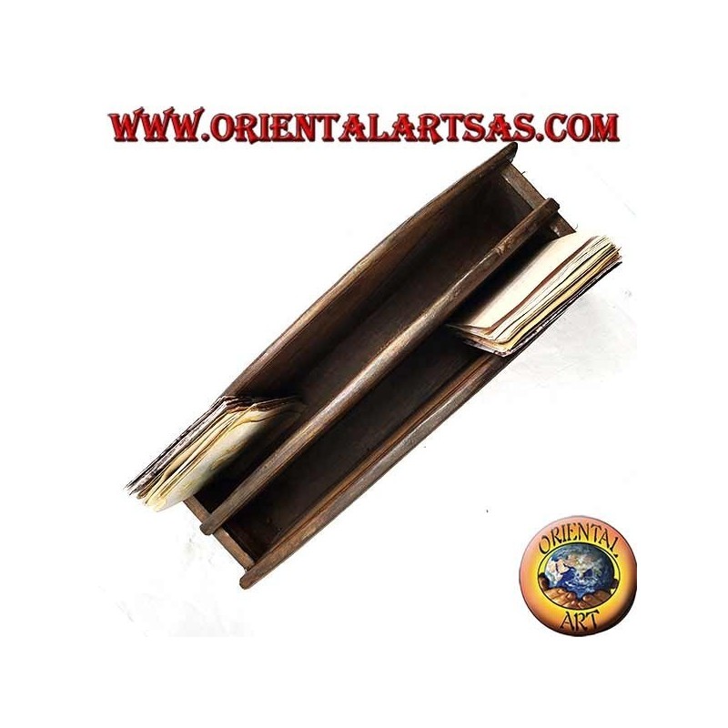 Mailbox with two pockets in ebony wood (large)