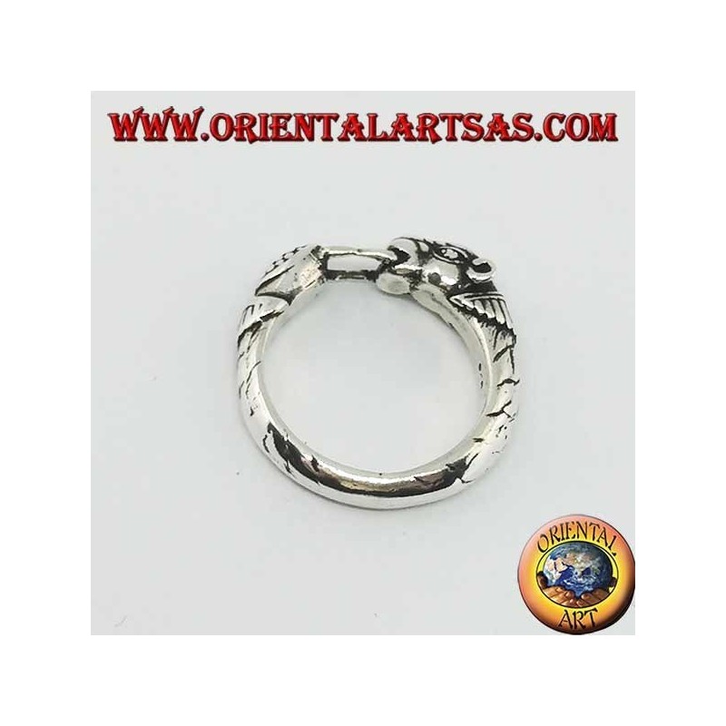 Anillo de plata con una pantera (ouroboros)