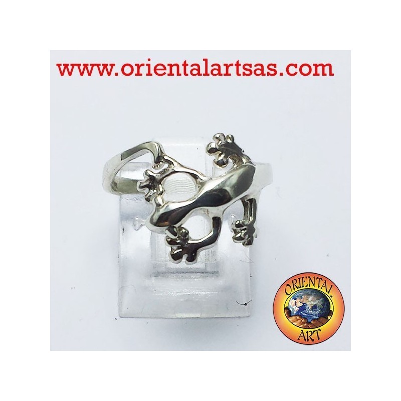 anneau de gecko en argent