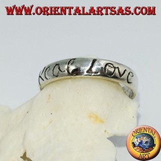 Bague en argent avec gravure "Real Love"
