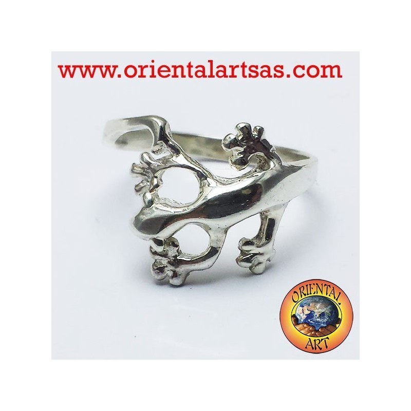 anneau de gecko en argent