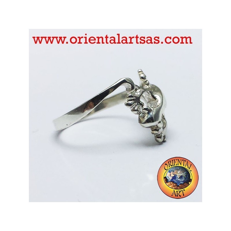 anneau de gecko en argent