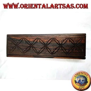 Caja rectangular con apertura deslizante en madera de ébano (grande)