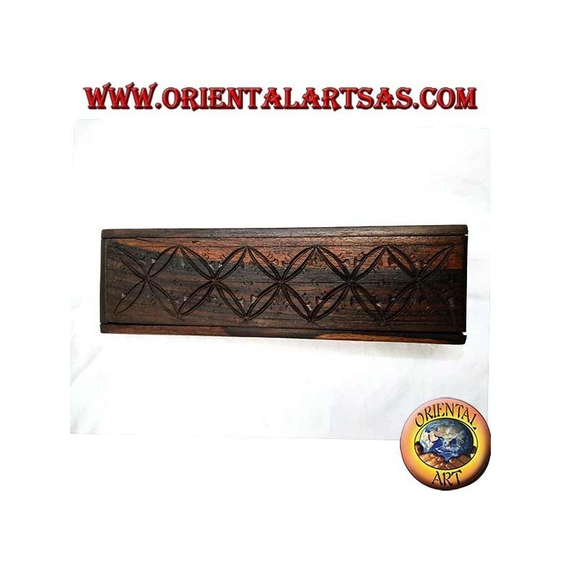 Caja rectangular con apertura deslizante en madera de ébano (grande)