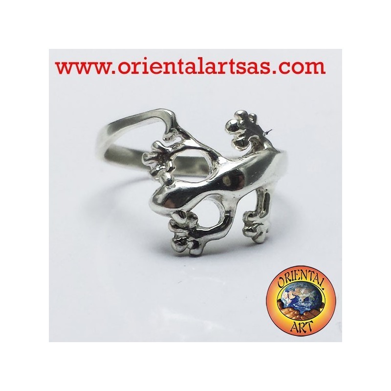 Gecko gecko anillo en plata
