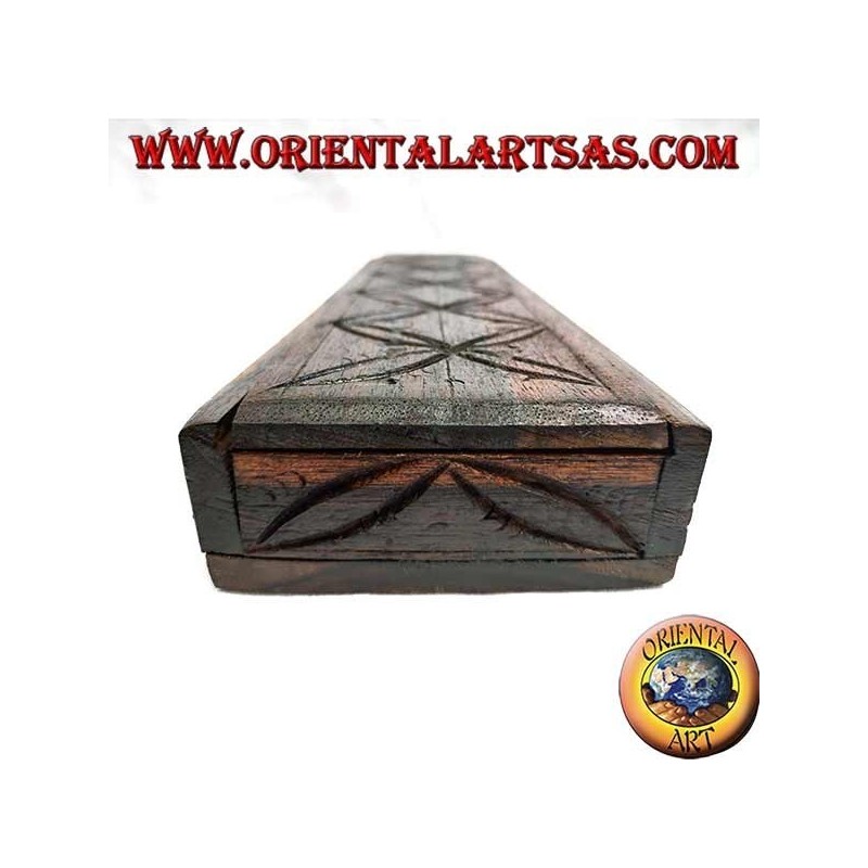 Boîte rectangulaire à ouverture coulissante en bois d'ébène (grand)