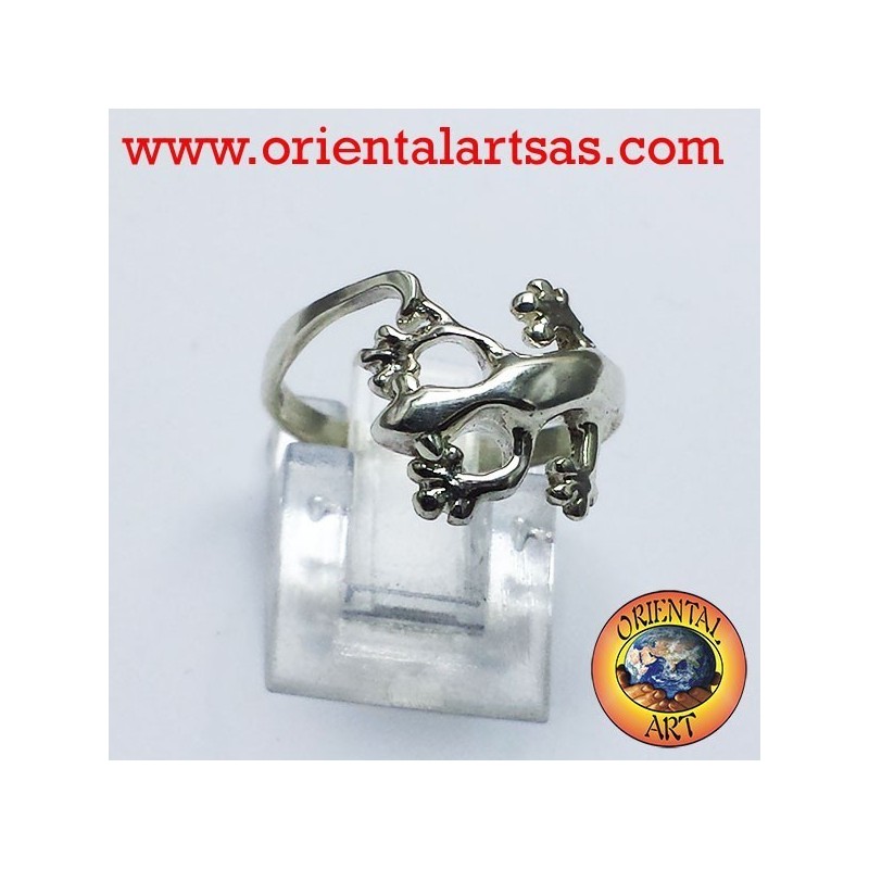 anneau de gecko en argent