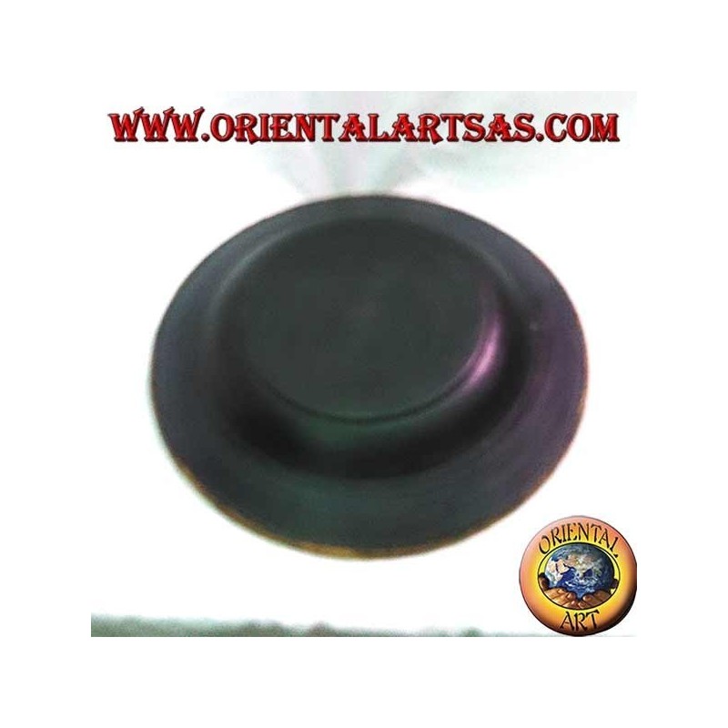 Grand plateau de poche en bois d'acajou avec bordure en osier tressé