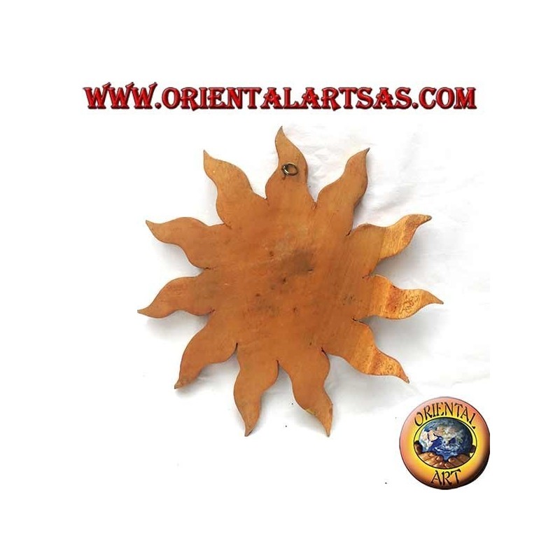 Sun with wall mirrors in suar wood (medium)