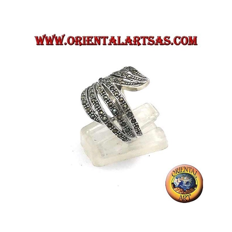 Helixband Silberring mit Markasit