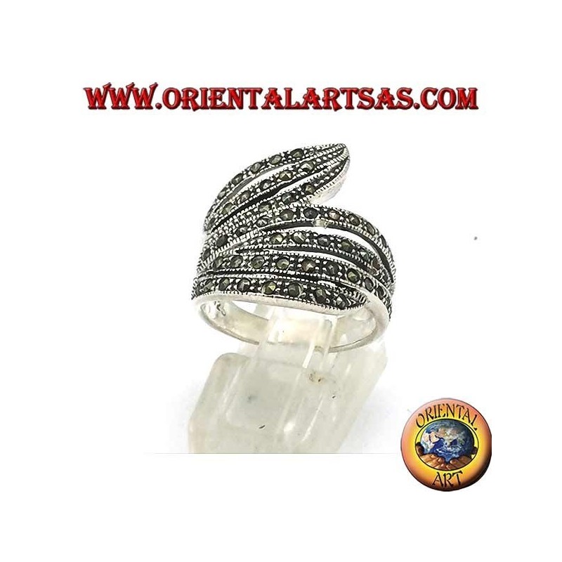 Helixband Silberring mit Markasit