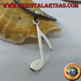 Pendentif en argent note de musique chroma allongé