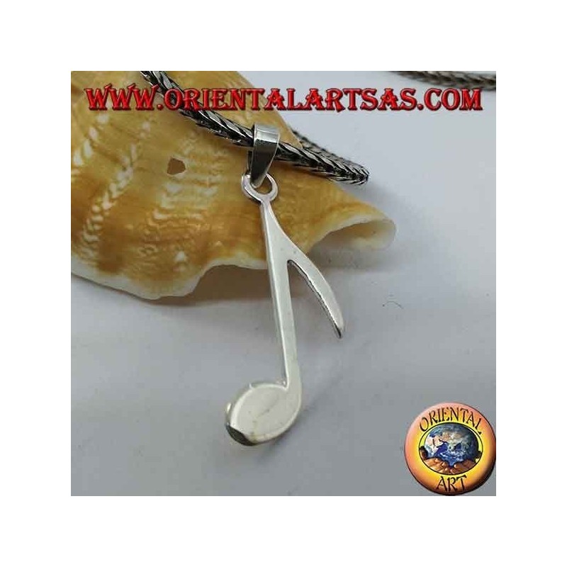 Pendentif en argent note de musique chroma allongé