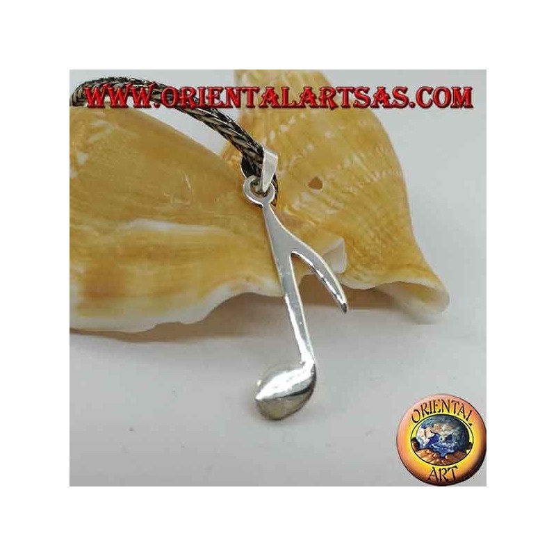 Colgante de plata nota musical croma alargada