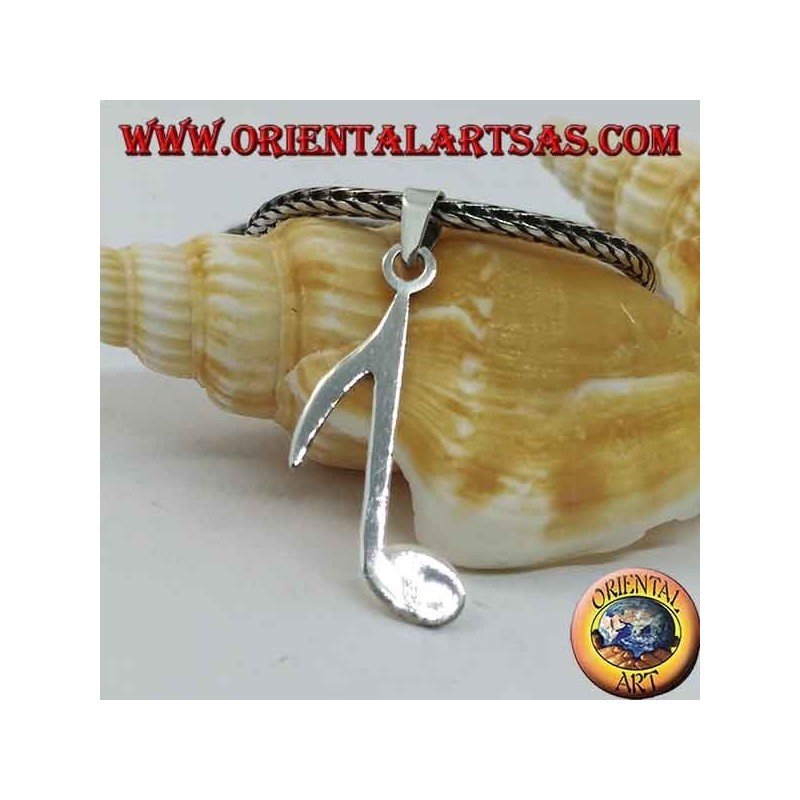 Pendentif en argent note de musique chroma allongé