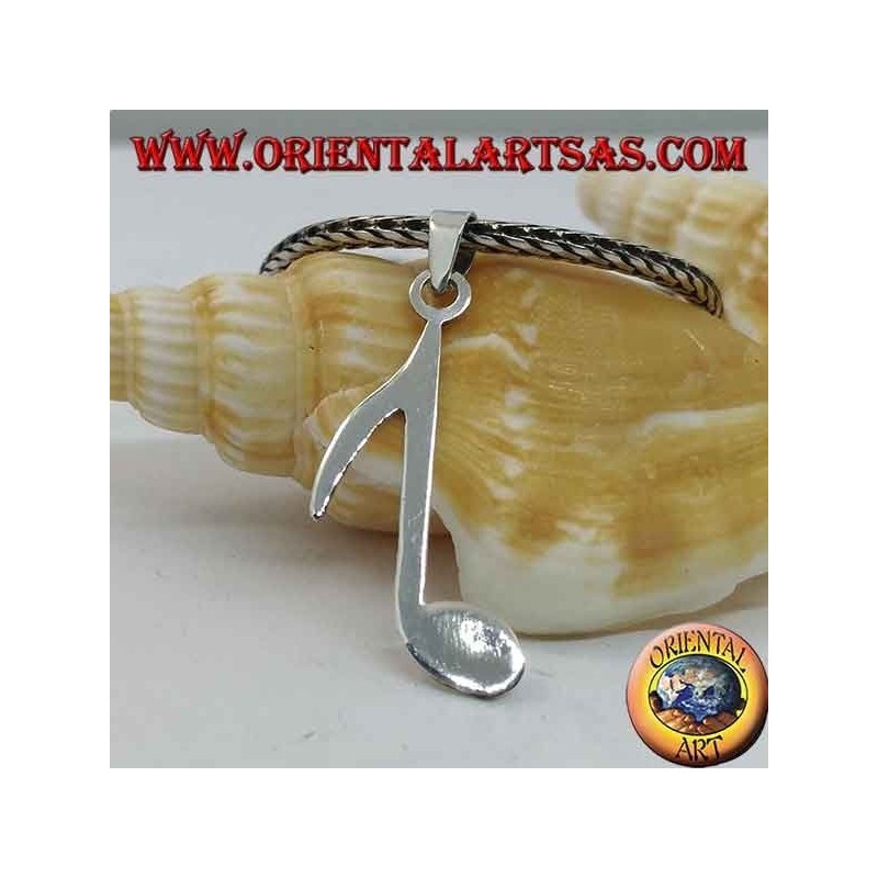 Pendentif en argent note de musique chroma allongé