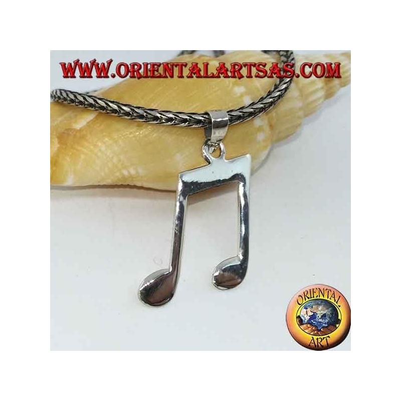Ciondolo in argento coppia di crome (note musicali)