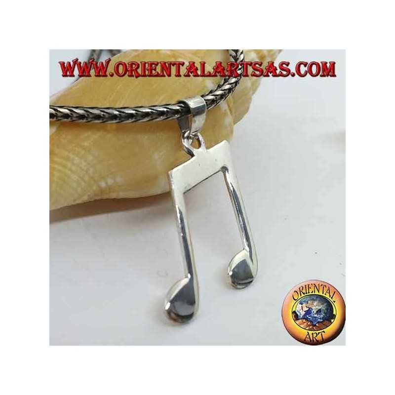 Pendentif en argent paire de chromes (notes de musique)