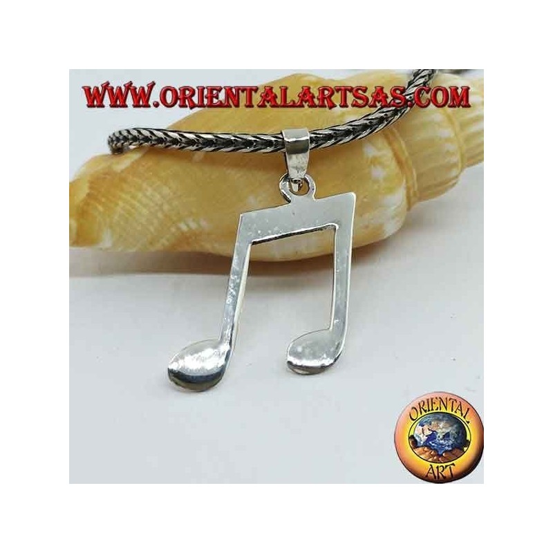 Colgante de plata par de cromos (notas musicales)