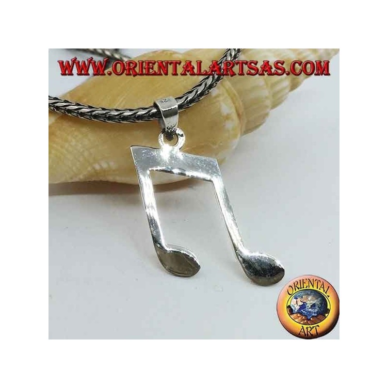 Silver pendant pair of chromes (musical notes)