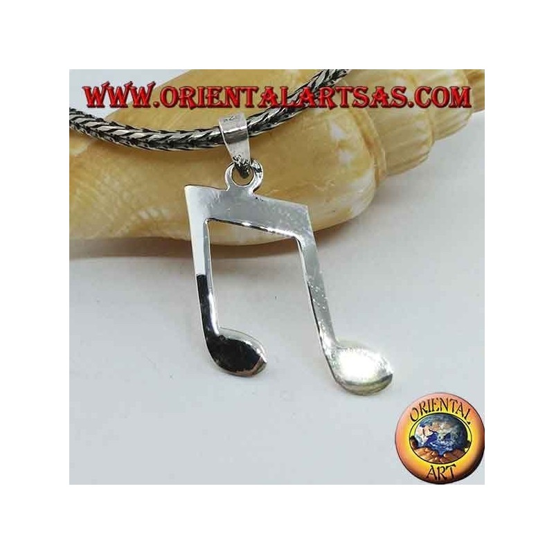 Silver pendant pair of chromes (musical notes)